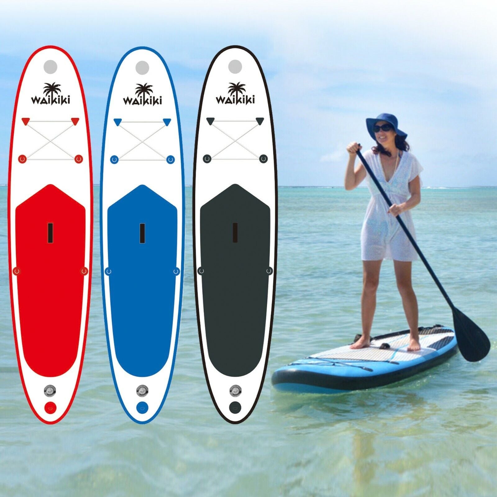 10Ft Stand up Paddle Board Surfboard Inflatable SUP Kayak Non Slip Surf Beach