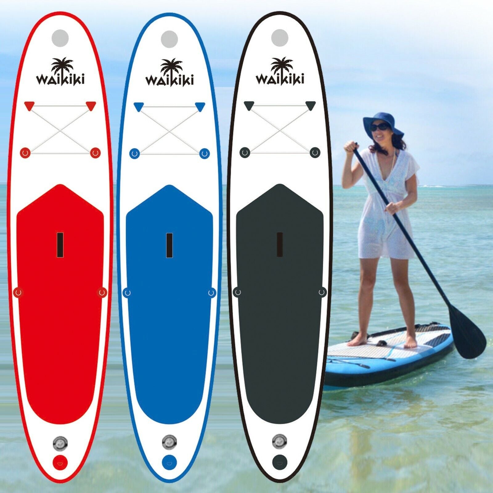 10Ft Stand up Paddle Board Surfboard Inflatable SUP Kayak Non Slip Surf Beach